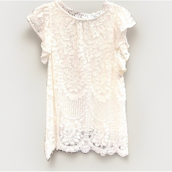 Sweet Lovely Tops - Sweet Lovely By Jen Romantic Lace Lined Cottage Core Bohemian Top Size L